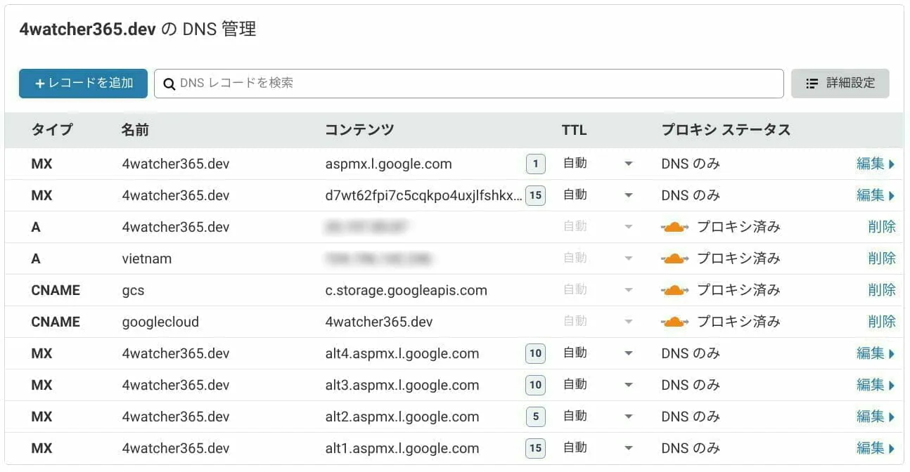Cloudflare:MX レコードの設定