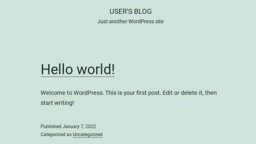 [WordPress] Hello World!