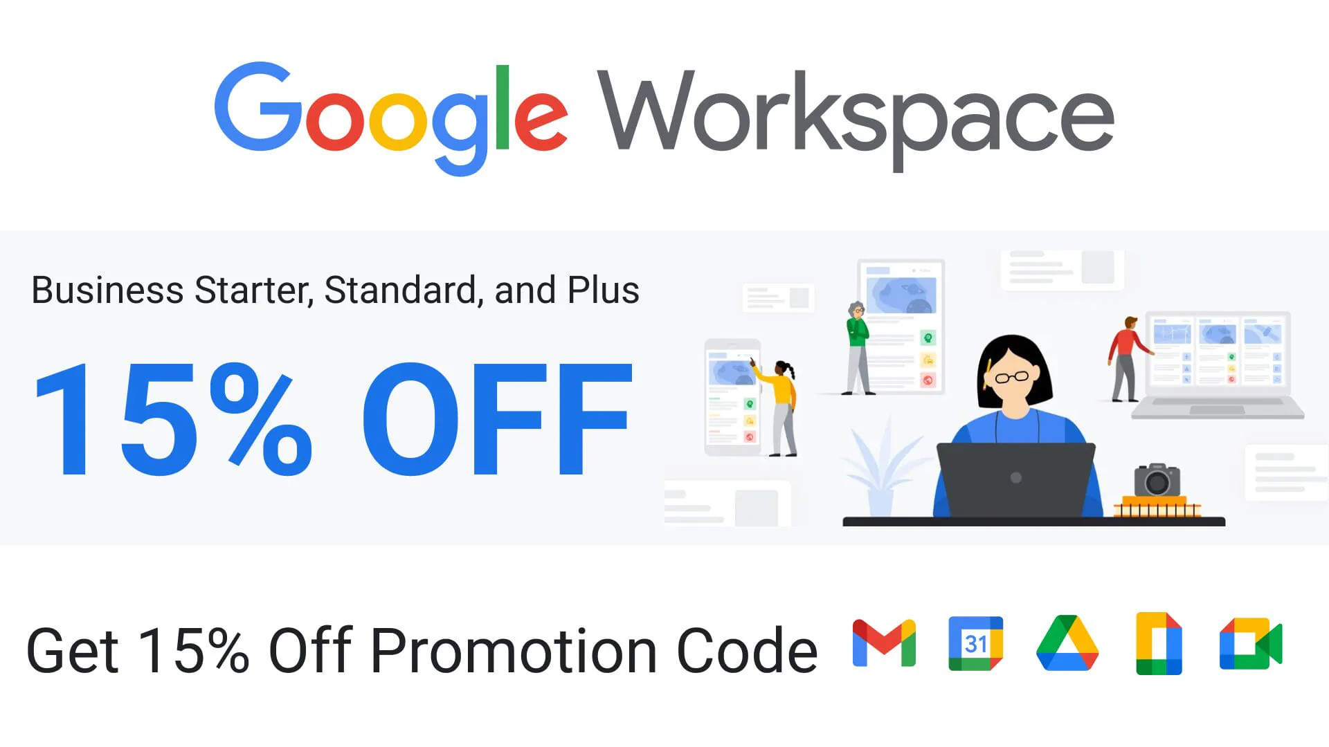 Google Workspace promotion code 15% discount pricing