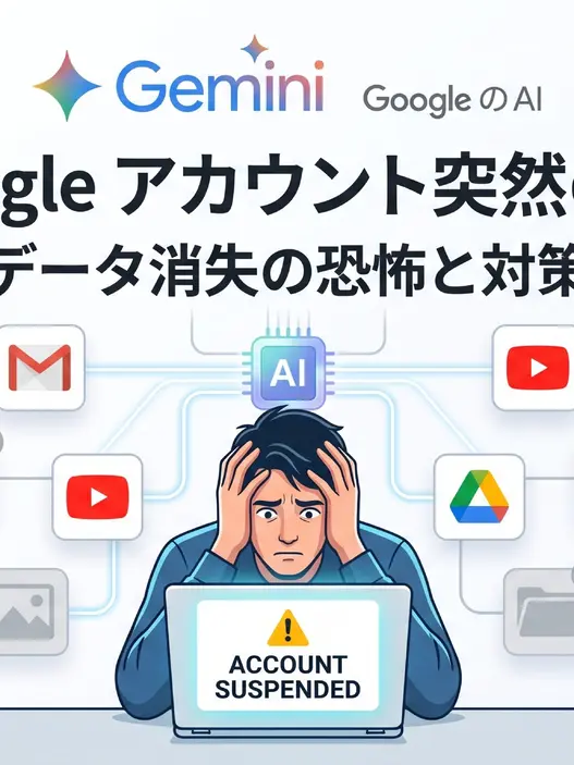 Google アカウントが突然利用停止 (垢BAN) され、Gmail や Google ドライブなどの全データにアクセスできなくなるリスクと、大切なデータを守るための対策について