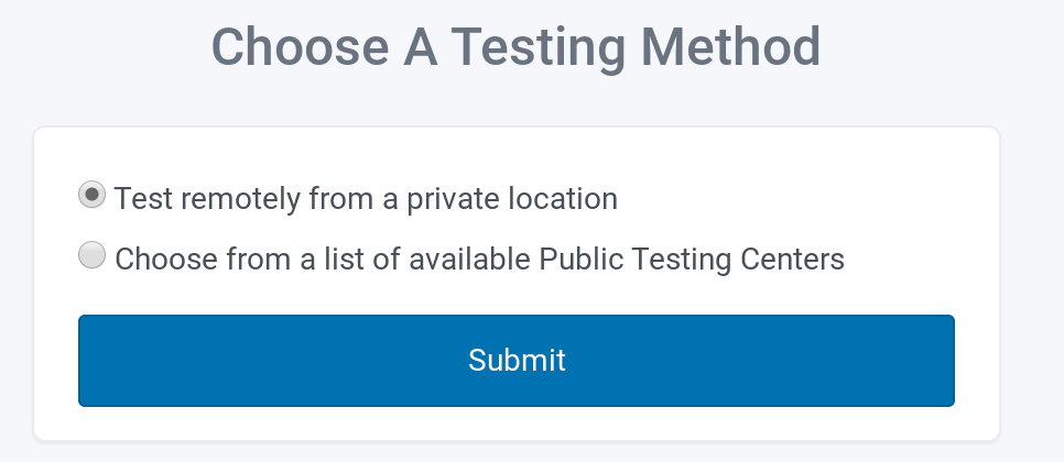 Proctor U: Shoose A Testing Method