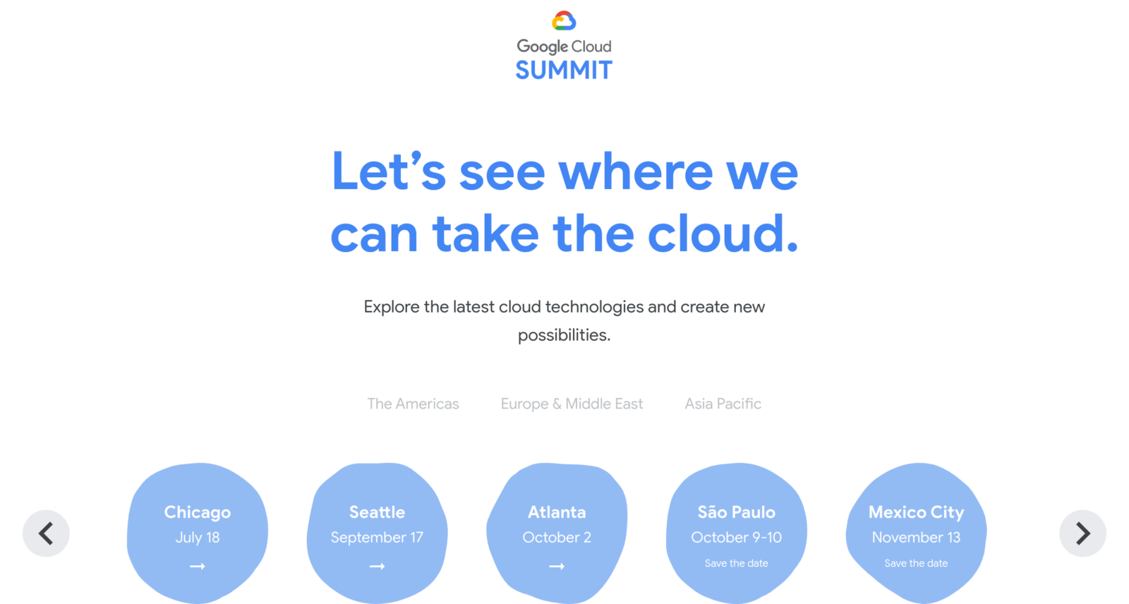 Google Cloud Summit 2019 グローバルサイト