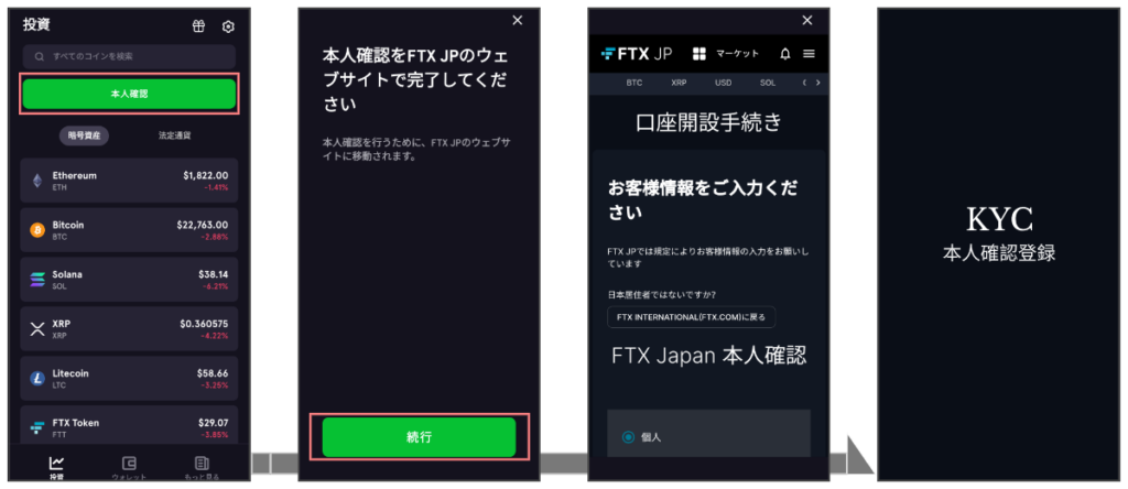 FTX Japan：アカウント作成ステップ