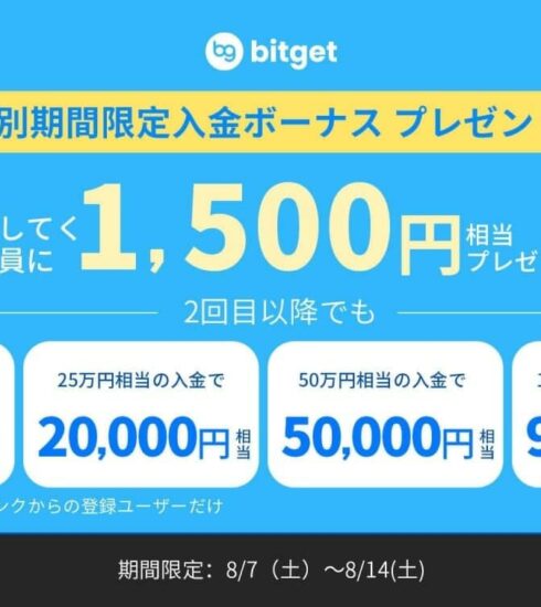 Bitget：期間限定 入金ボーナス キャンペーン